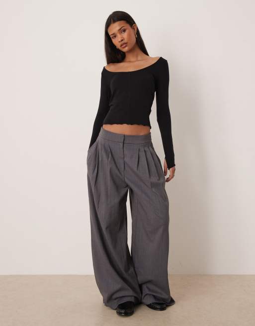 Gina Tricot soft layering yoga top in black, 2 of 4