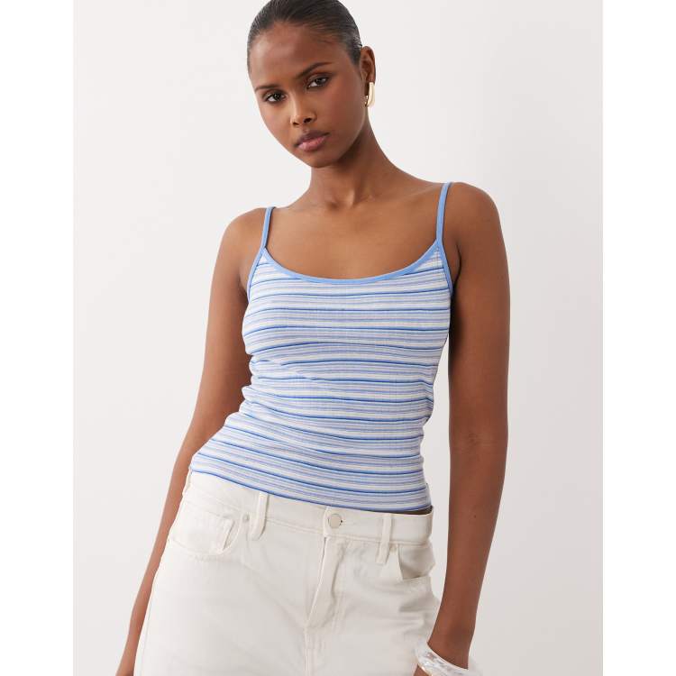 Gina Tricot soft tank top in blue stripes | ASOS