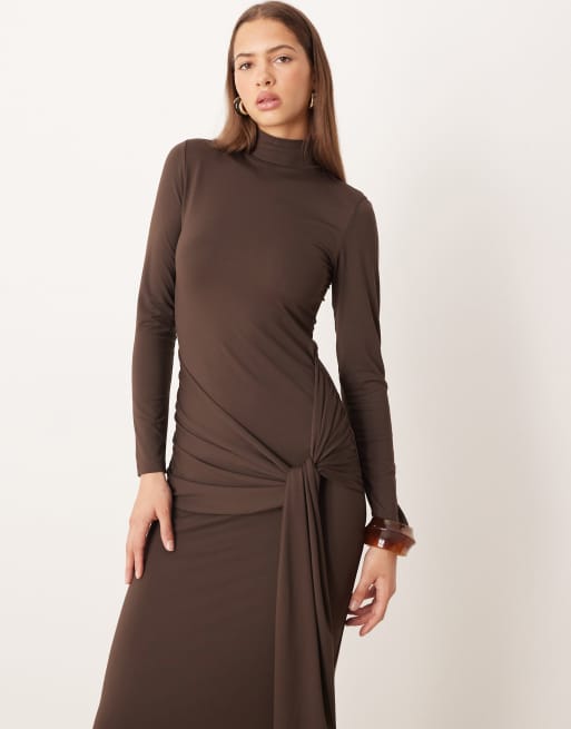 long white cover-up dress Ruffled Long Sleeve Cover-Up Dress – ollieeandellie.com main image 0