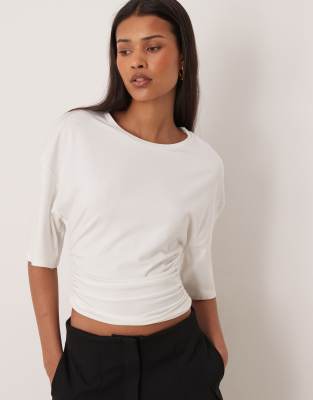 Gina Tricot Soft Touch Ruched Top In White