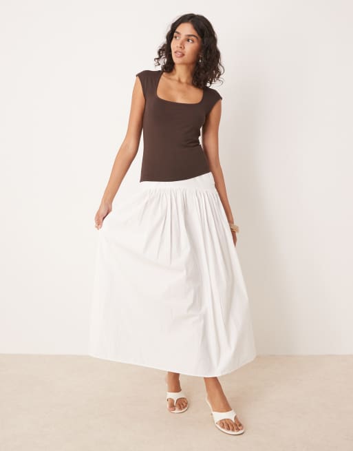 Gina Tricot Soft Touch short sleeve low scoop neck top in