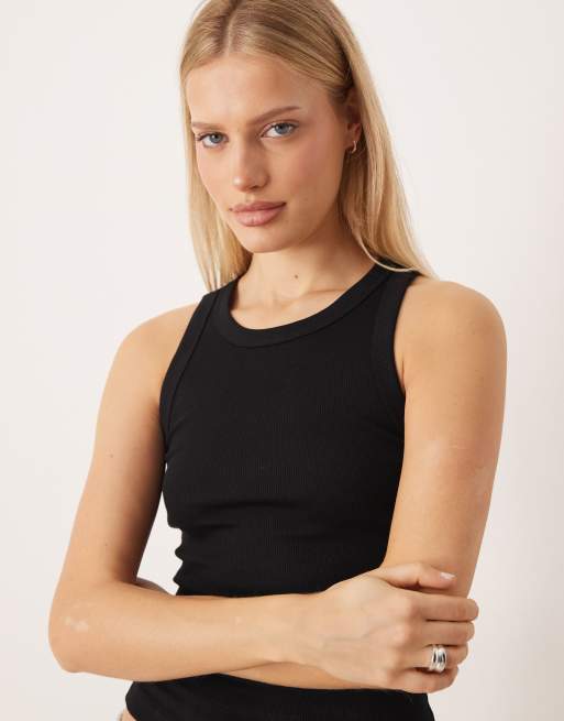 Gina Tricot - Sort ribstrikket tætsiddende tanktop, 2 af 4