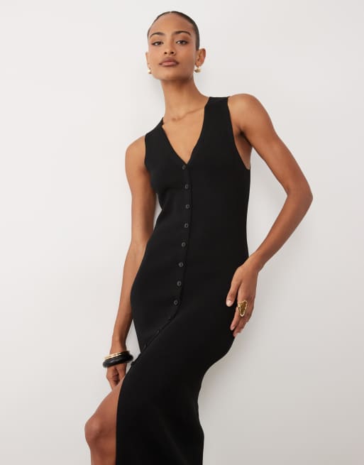 Gina Tricot - Sort strikket top-midikjole, 2 af 4