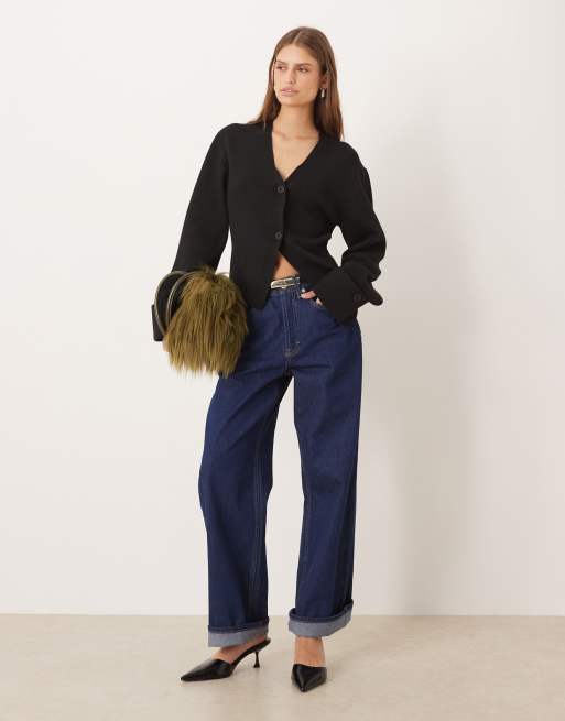 Gina Tricot - Sort strikket tætsiddende langærmet cardigan, 2 af 4