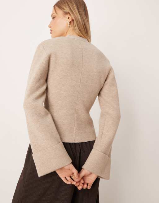 Gina Tricot - Sort tætsiddende og langærmet cardigan i strik, 3 af 4