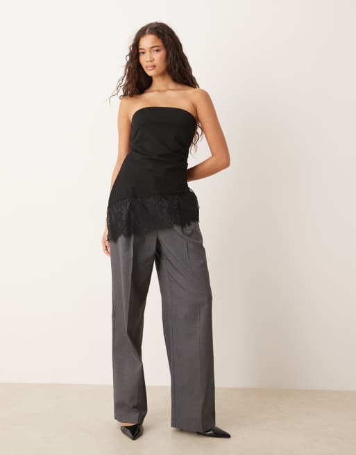Gina Tricot - Sort tubetop i blondestof, 3 af 4
