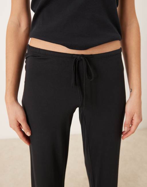 Gina Tricot - Sorte bløde loungewear-bukser med lav talje, 4 af 5