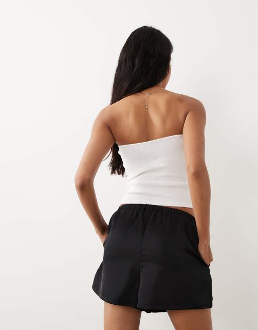 Gina Tricot - Sorte satinshorts med løbesnor, 5 af 5