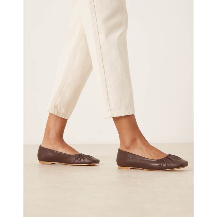 Mules Femme Ana Shadow Taille 9.5 M - Textile Marron, Bout Carré, Slip-On, Neuves Sans Boîte