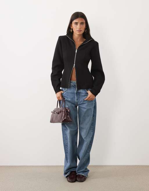 Gina Tricot stickad kofta i svart, 3 av 4