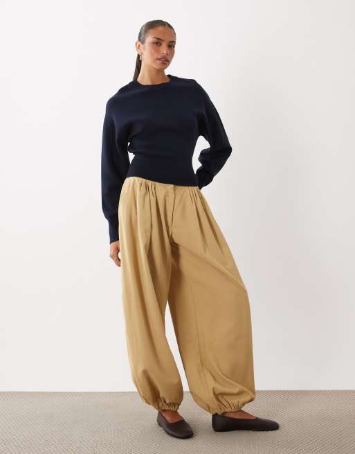 Gina Tricot stickad tröja med markerad midja i navy, 2 av 4
