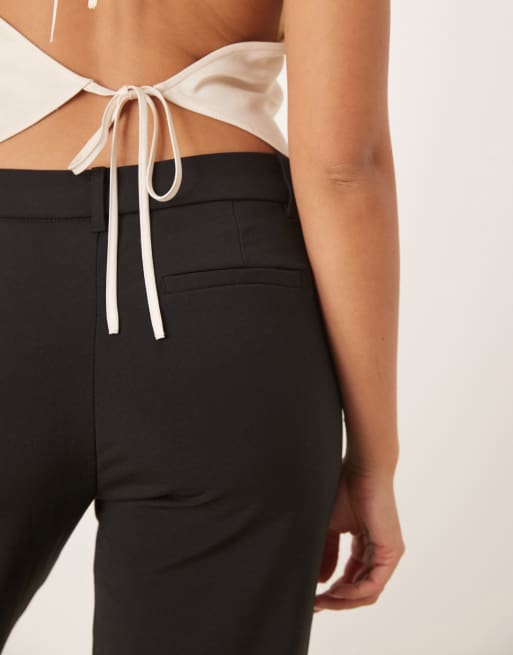 Gina Tricot straight leg tailored trousers in black, 5 of 5