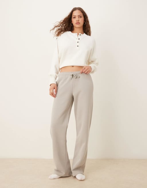 Gina Tricot straight leg trackies in light grey