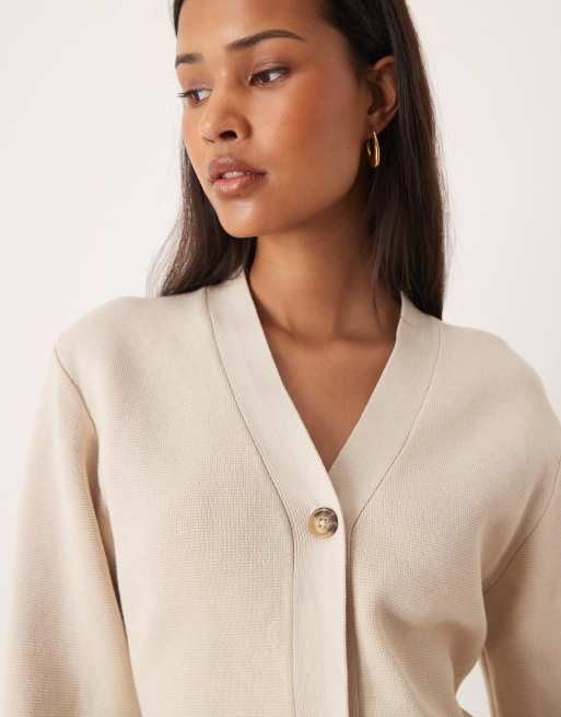 Gina Tricot – Strickjacke aus reiner Baumwolle in Beige, 3 von 4