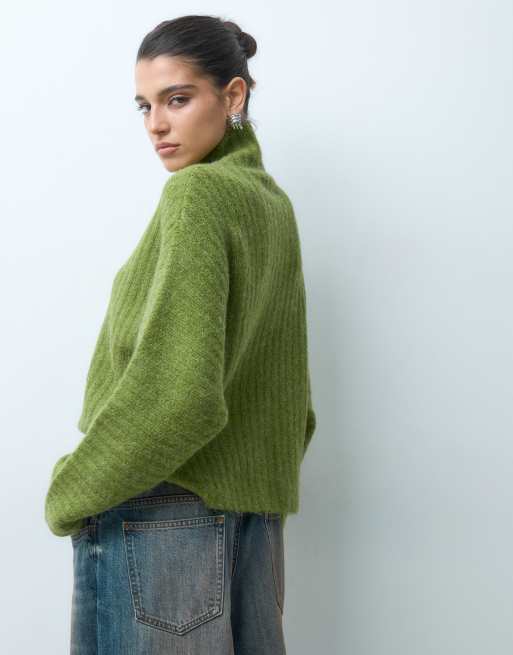 Gina Tricot Strickpullover aus Wollmix mit Rollkragen in Pistazie, 5 von 5