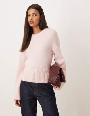 Gina Tricot - Strickpullover in Rosa mit weiten Ärmeln