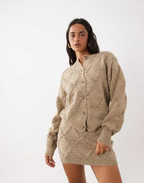 Gina Tricot Strickrock als Kombiteil in Beige-Melange - view 1