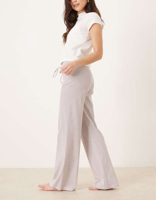 Gina Tricot stripe loungewear trousers in red and white stripe, 2 of 5