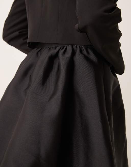 Gina Tricot structured puffball mini skirt in black