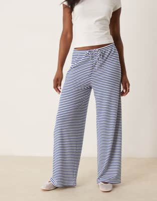 GINA TRICOT SUPER SOFT JERSEY WIDE LEG PANTS WITH DRAWSTRING WAIST 