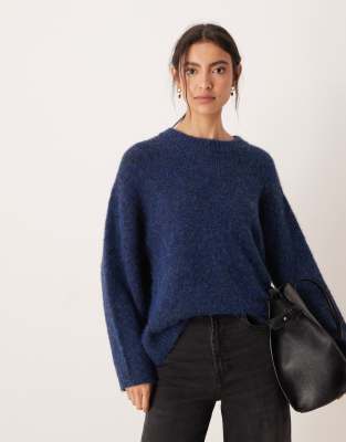 Gina Tricot Super Soft Knit Oversized Sweater In Blue