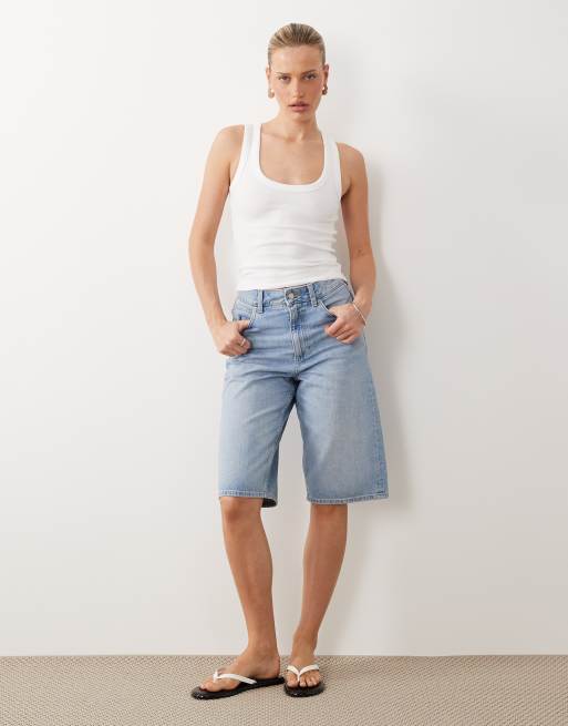 Gina Tricot super stretch scoop neck tank top in white, 3 of 4