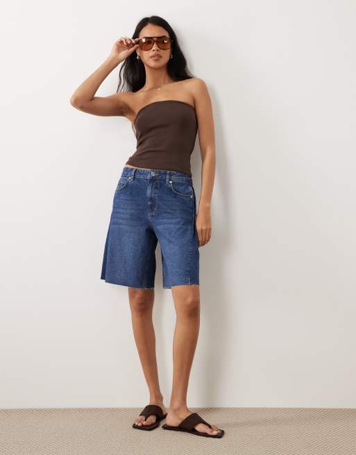 Gina Tricot super stretch tube top in brown, 2 of 4