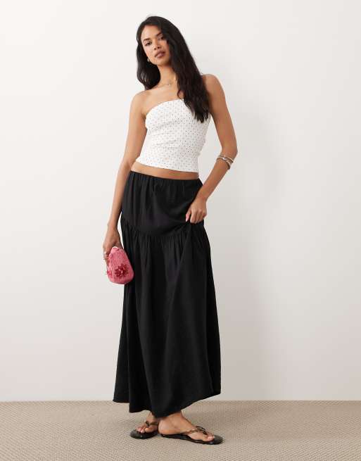 Gina Tricot super stretch tube top in white polka dot, 2 of 4