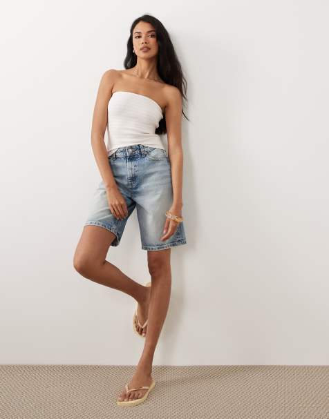 Gina Tricot – Superelastisches Schlauchoberteil mit Streifen in Rosa und Gelb - view 1