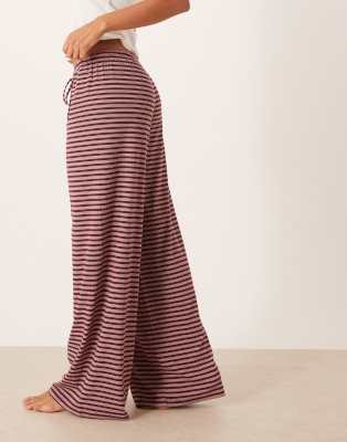 Gina Tricot Supersoft Jersey Wide Leg Pants With Drawstring Waist In Red