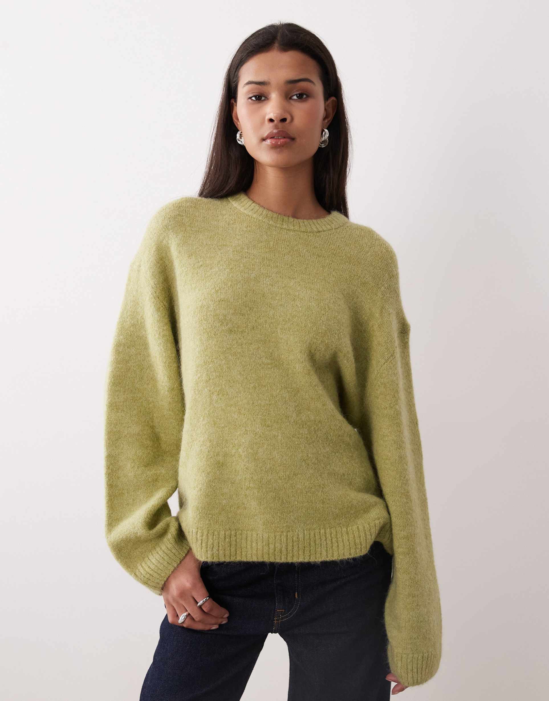 gina tricot supersoft knitted sweater in light green