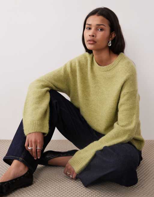 Gina Tricot supersoft knitted sweater in light green, 2 of 4