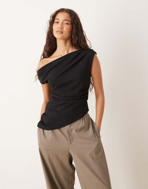 Gina Tricot – Svart, asymmetrisk topp - view 1