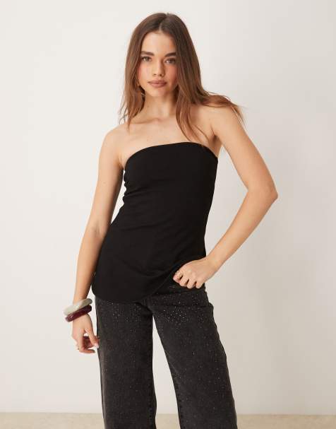 Gina Tricot – Svart bandeau-topp i lång modell - view 1