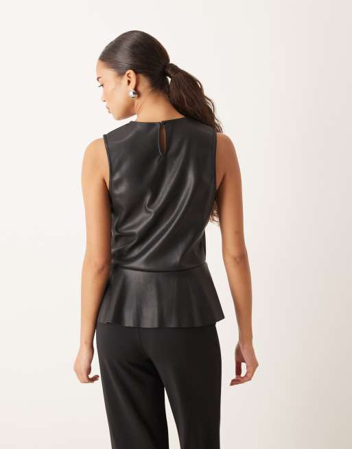 Gina Tricot – Svart topp i peplum-modell och polyester, 3 av 4