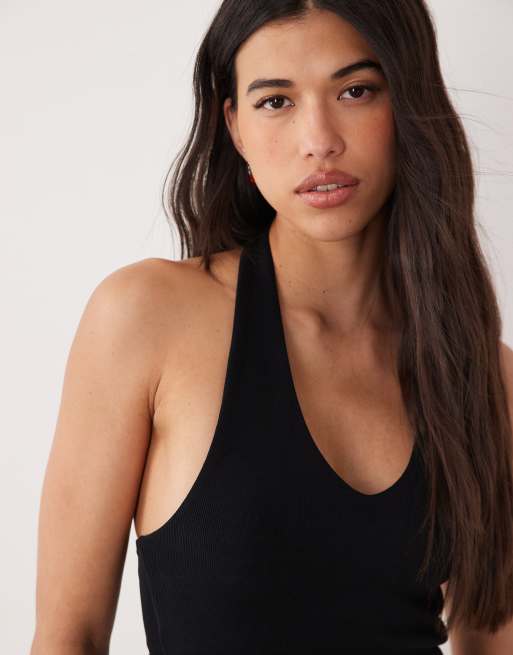 Gina Tricot – Svart topp med halterneck och dubbelt foder, 3 av 4