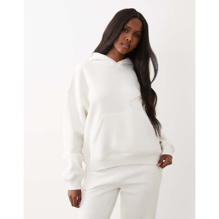 Sweat à Capuche Khujo Femme Taille EU 40 - Blanc, Coupe Ample, Style Décontracté Streetwear