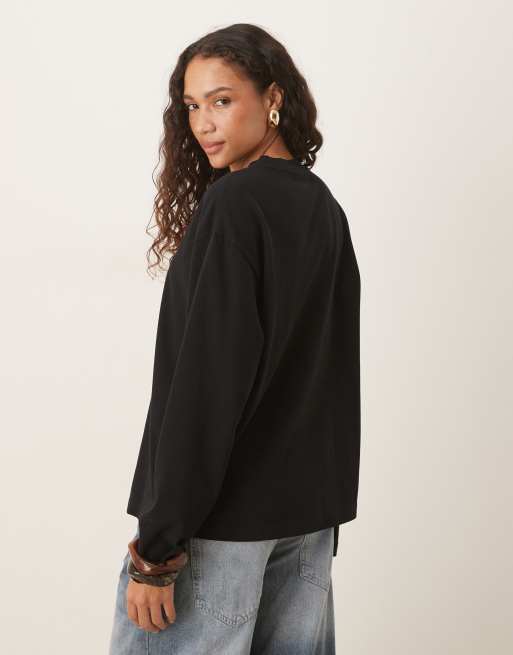 Gina Tricot - T-shirt décontracté à manches longues - Noir, 4 de 4