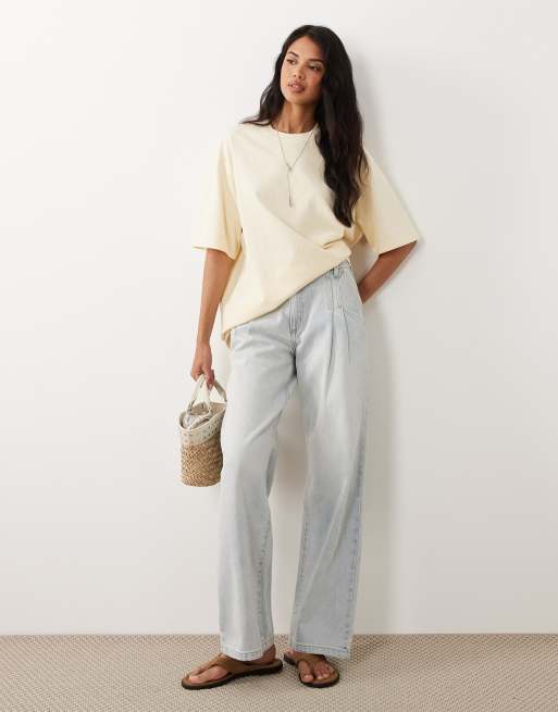 Gina Tricot - T-shirt oversize à manches courtes - Jaune beurre, 3 de 4