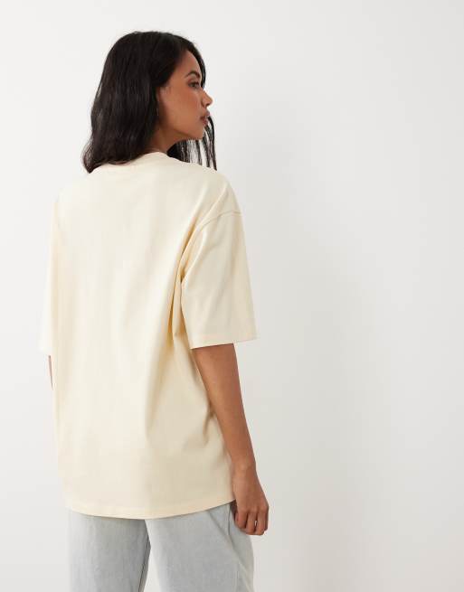 Gina Tricot - T-shirt oversize a maniche corte giallo burro, 4 di 4