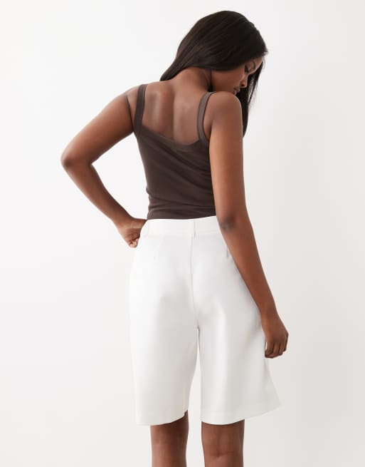 Gina Tricot tailored bermuda shorts in white, 2 of 5