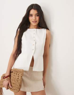 Gina Tricot Tailored Longline Boatneck Vest