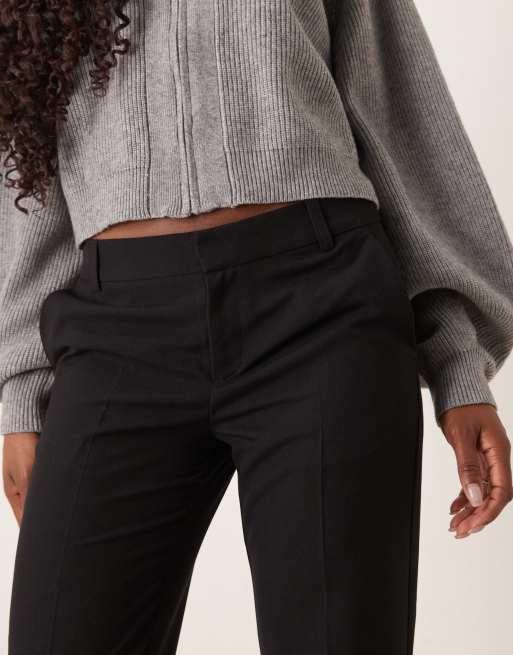 Gina Tricot tailored low waist relaxed bootcut pants in black, 3 of 5