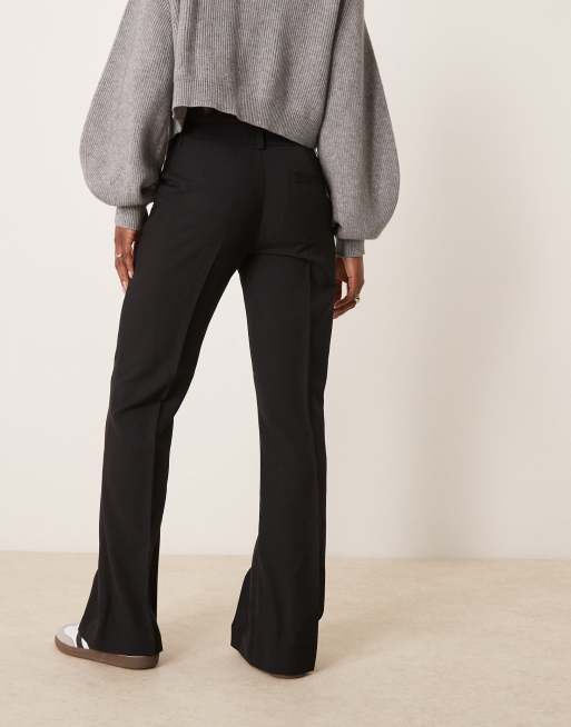 Gina Tricot tailored low waist relaxed bootcut pants in black, 4 of 5