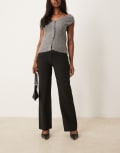 [GINA TRICOT] Gina Tricot tailored straight leg pants in black 42 BLACK