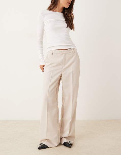 Gina Tricot tailored wide leg pants in beige - view 1