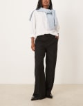 [GINA TRICOT] Gina Tricot tailored wide leg pants in black 36 black