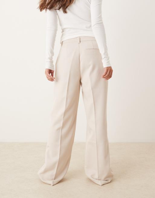Gina Tricot tailored wide leg trousers in beige, 3 of 5