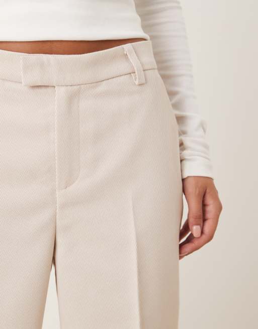 Gina Tricot tailored wide leg trousers in beige, 4 of 5