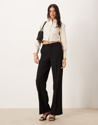 Gina Tricot Tall - Elegante Hose in Schwarz mit weitem Bein